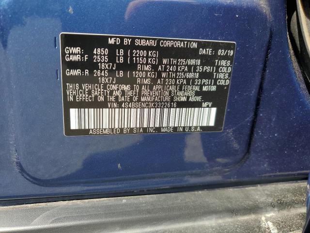 4S4BSENC3K3322616 Subaru Outback 3.6r Limited