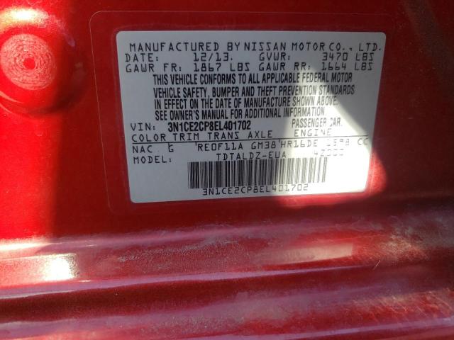 3N1CE2CP8EL401702 Nissan Versa Note S