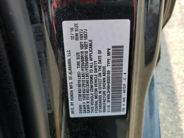 5FNRL5H96HB000189 2017 HONDA ODYSSEY, photo no. 12