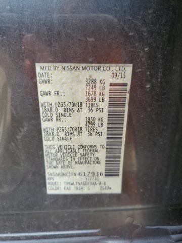 5N1AA0NC1FN617936 Nissan ARMADA SV