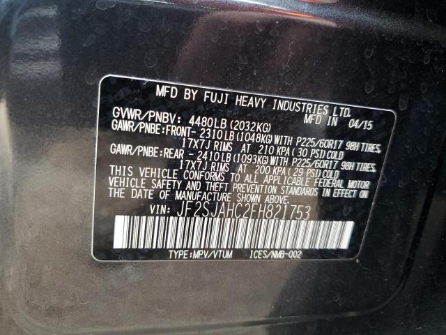 JF2SJAHC2FH821753 Subaru Forester 2.5i Limited