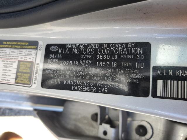 KNADM4A36H6015064 KIA RIO LX