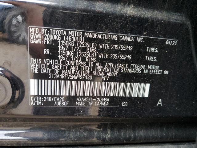 2T3A1RFV5MW197130 Toyota Rav4 Xle Premium