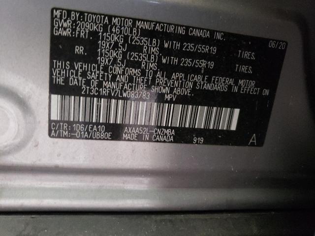 2T3C1RFV7LW083783 Toyota Rav4 Xle Premium
