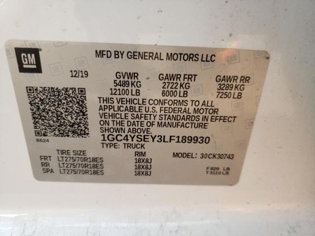 2020 CHEVROLET 3500 1GC4YSEY3LF189930