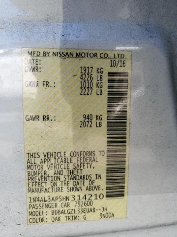 1N4AL3AP5HN314210 Nissan ALTIMA 2.5