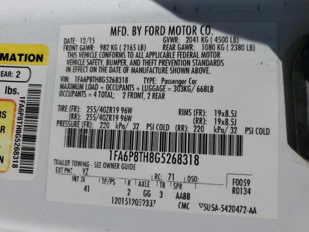 1FA6P8TH8G5268318 Ford MUSTANG