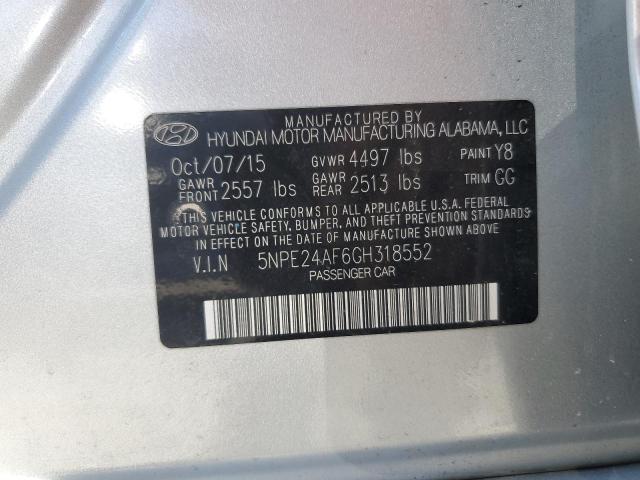 5NPE24AF6GH318552 Hyundai SONATA SE