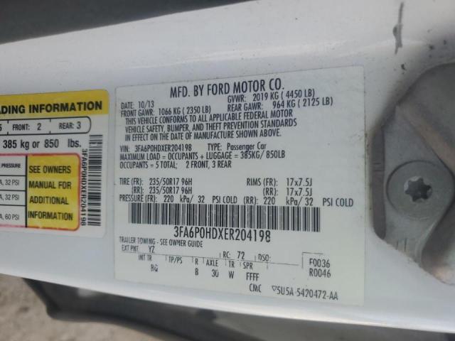 3FA6P0HDXER204198 Ford FUSION SE