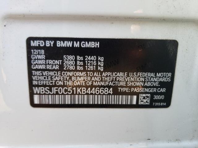 WBSJF0C51KB446684 2019 BMW M5, photo no. 12