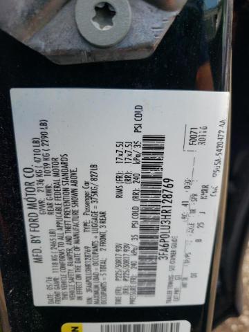 3FA6P0LU3HR128769 Ford Fusion Se Hybrid