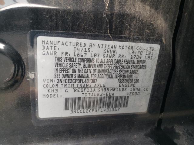 3N1CE2CP3FL431367 Nissan Versa Note S