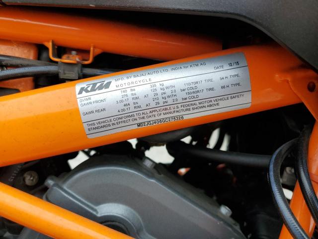 2016 KTM RC 390 MD2JGJ406GC275326