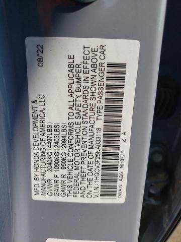 1HGCV3F25NA033118 Honda Accord Hybrid Sport