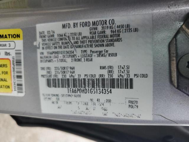 2016 FORD FUSION SE - 1FA6P0HD1G5134354