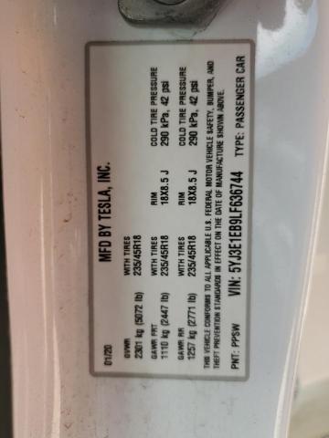 5YJ3E1EB9LF636744 Tesla MODEL 3