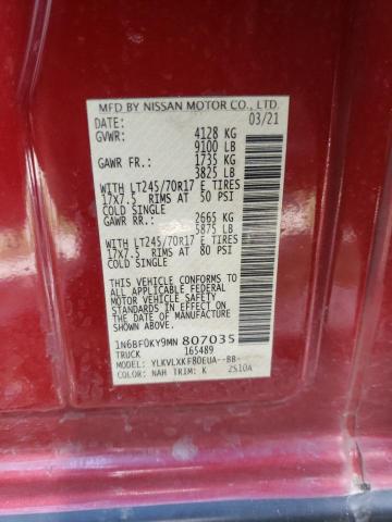 1N6BF0KY9MN807035 Nissan NV 2500 S