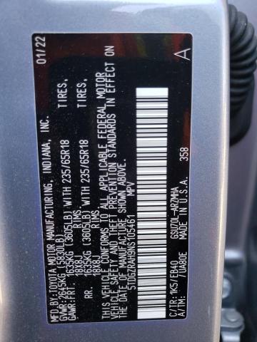 VIN 5TDGZRAH9NS105461 2022 Toyota Highlander, Xle no.14