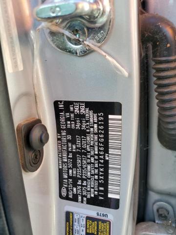 5XYKT4A66FG626195 KIA SORENTO LX