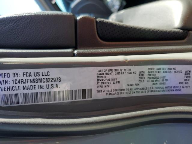 1C4RJFN93MC822973 Jeep Grand Cherokee Trackhawk