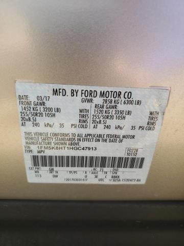 1FM5K8HT1HGC47913 Ford Explorer Platinum