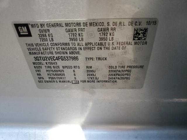 3GTU2VEC4FG537986 GMC Sierra K1500 Slt