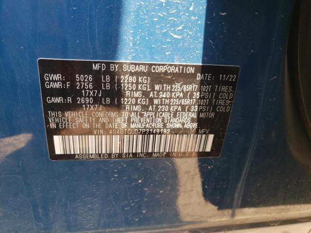 4S4BTGUD7P3149192 Subaru Outback Wilderness