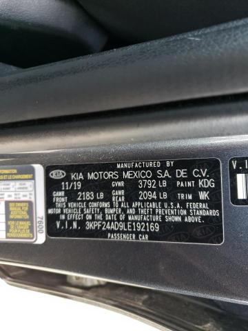 3KPF24AD9LE192169 KIA FORTE FE