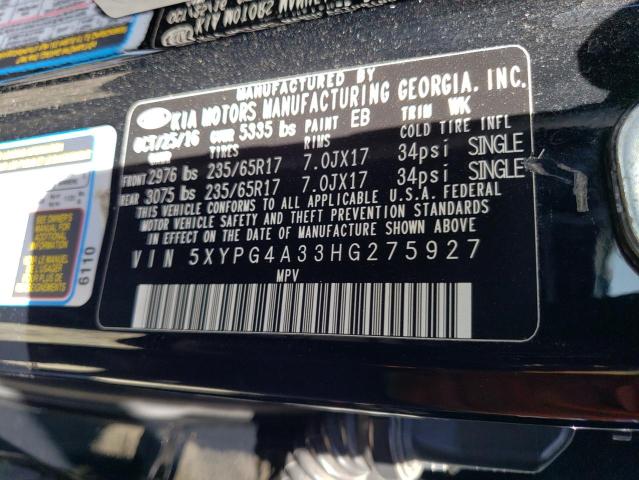 5XYPG4A33HG275927 KIA SORENTO LX