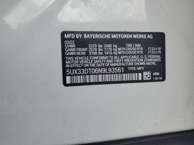 2022 BMW X4 XDRIVE3 - 5UX33DT06N9L93561