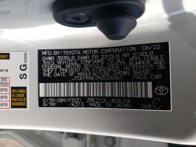 JTDEPMAE5N3026361 Toyota COROLLA LE