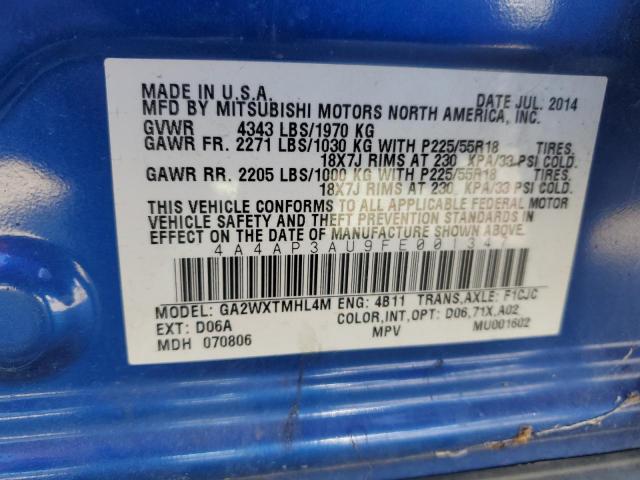 4A4AP3AU9FE001347 Mitsubishi Outlander Sport Es