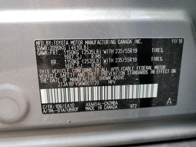 2T3A1RFV5KW001720 Toyota Rav4 Xle Premium