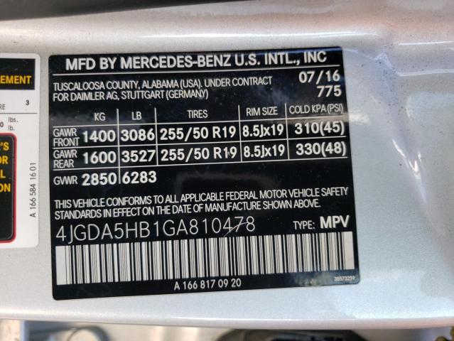 4JGDA5HB1GA810478 2016 MERCEDES-BENZ GLE-CLASS, photo no. 13