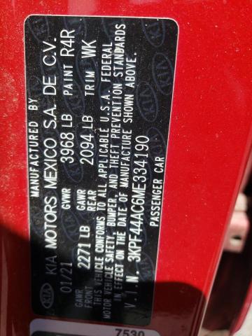 3KPF44AC6ME334190 KIA FORTE GT