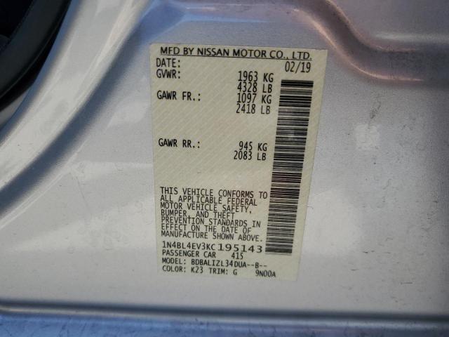 1N4BL4EV3KC195143 Nissan ALTIMA SL