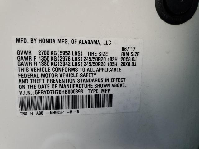 2017 ACURA MDX SPORT 5FRYD7H70HB000898