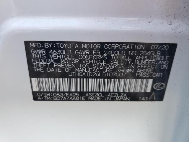 2020 LEXUS IS 300 F-S JTHGA1D26L5107007