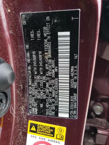 5TDJZRFHXJS908806 Toyota Highlander Se