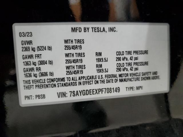 7SAYGDEEXPF708149 Tesla Model Y  10