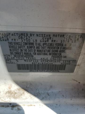 3N1CN7AP4JK392206 Nissan VERSA S