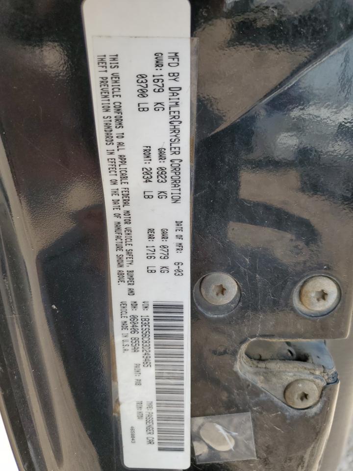 1B3ES56C83D249465 2003 Dodge Neon Sxt