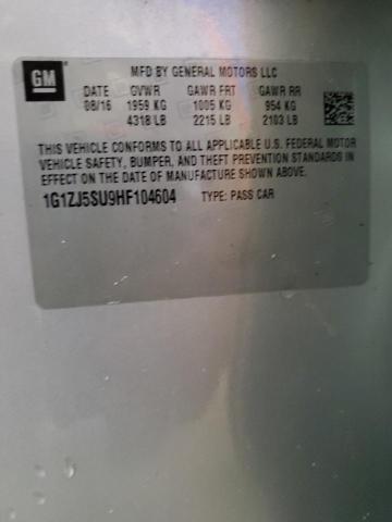 2017 CHEVROLET MALIBU HYB - 1G1ZJ5SU9HF104604