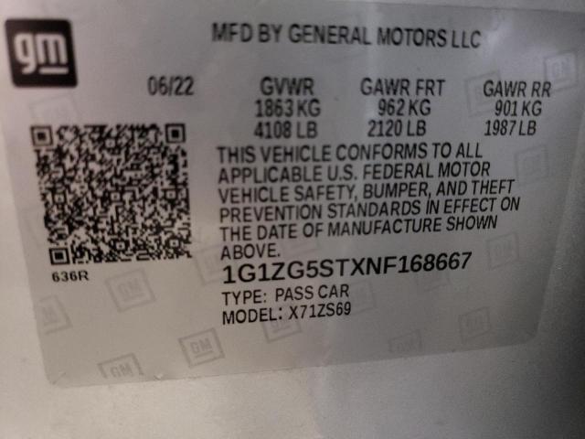 2022 CHEVROLET MALIBU RS - 1G1ZG5STXNF168667