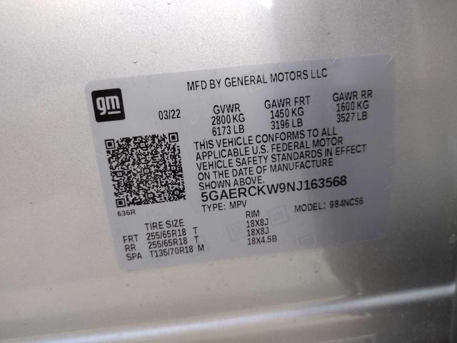5GAERCKW9NJ163568 Buick Enclave Premium