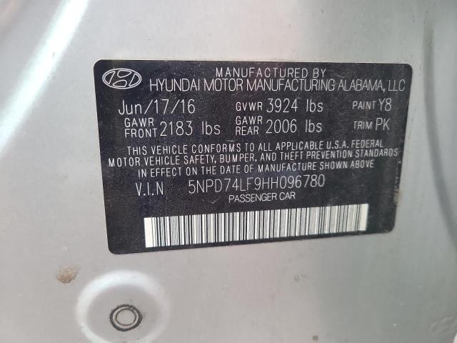 5NPD74LF9HH096780 Hyundai ELANTRA SE