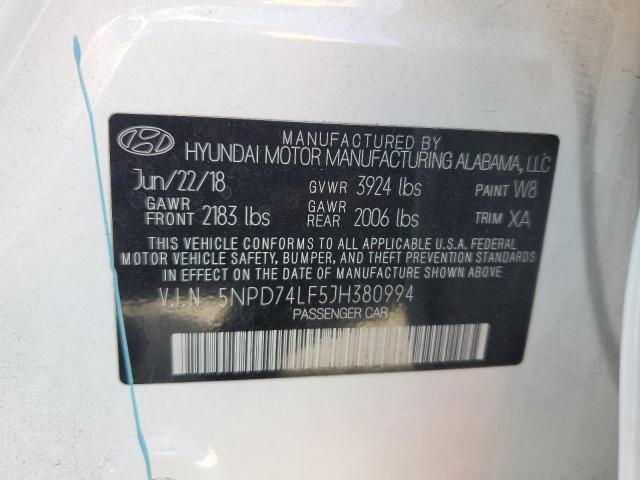 5NPD74LF5JH380994 Hyundai ELANTRA SE