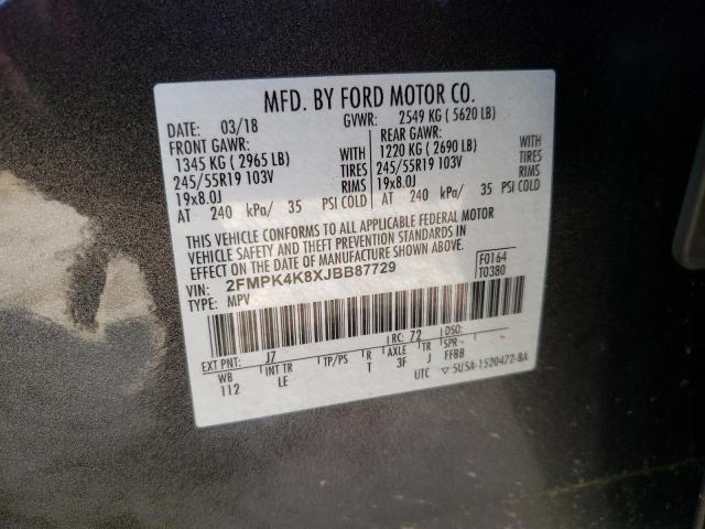 2FMPK4K8XJBB87729 Ford Edge Titanium