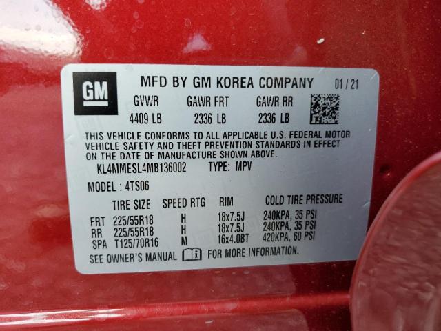 KL4MMESL4MB136002 Buick Encore GX 10