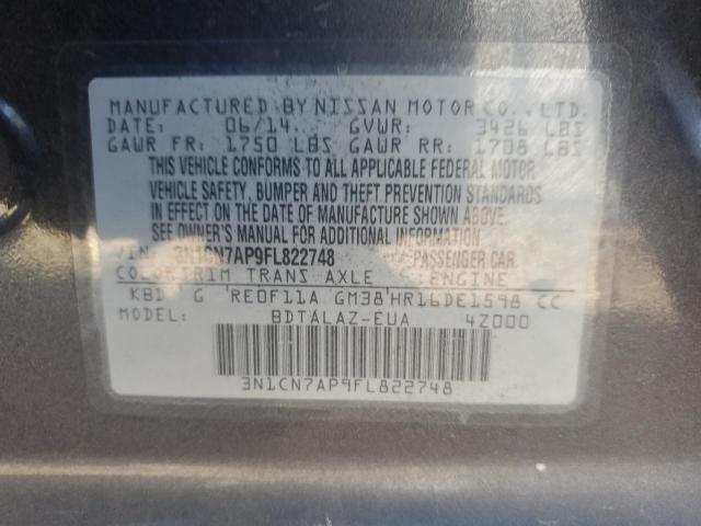 3N1CN7AP9FL822748 Nissan VERSA S